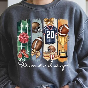 Digital Football Png, Game Day, Sport Mama Gift, Football Coquette, Football Bow, Football Mama, Brushstroke Football, Football Lover Gift