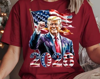 Digital Trump 2028 Png, Trump For President 2028, Maga Gift, Republican, Donald Trump Gift, Election 2028, President Trump Fun, America Flag