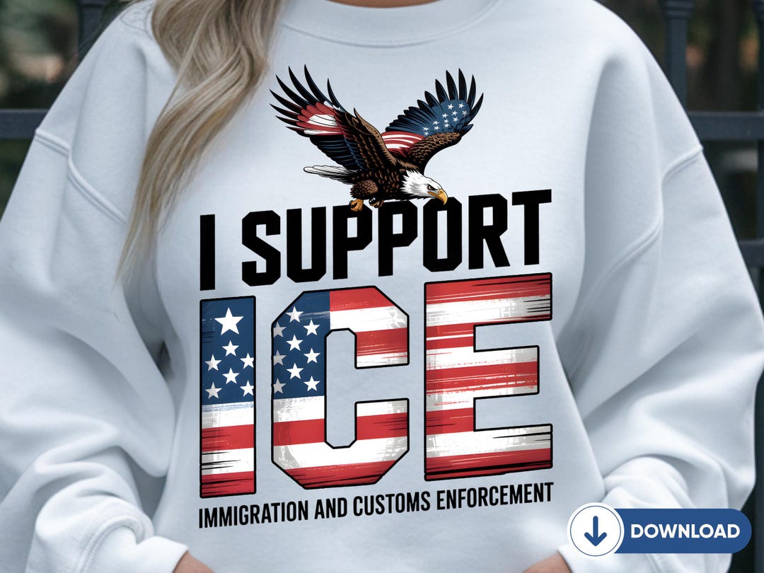 Digital I Support Ice PNG, Pro ICE, Patriotic USA Flag, Usa Eagle ...