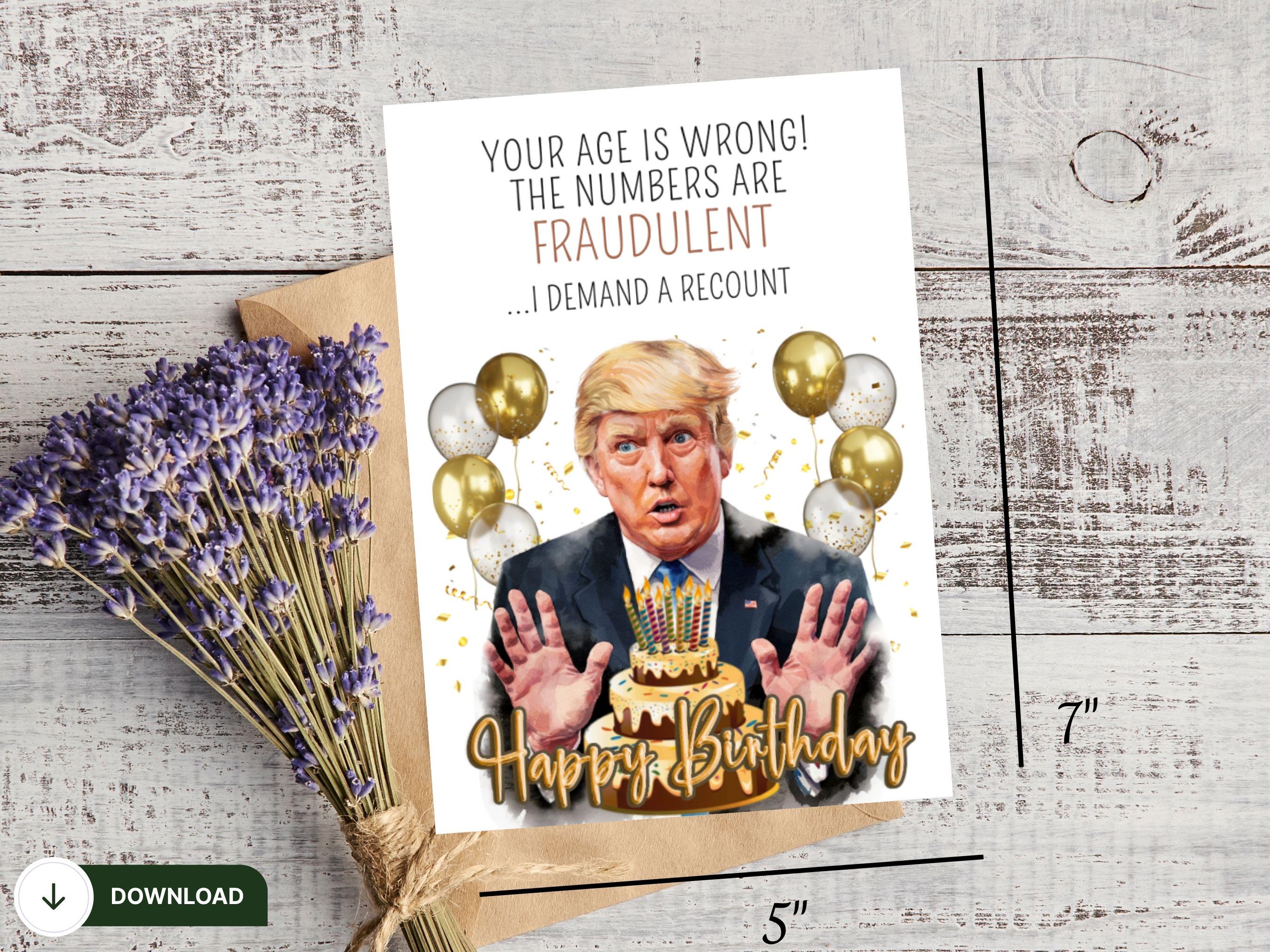 Funny Trump Recount Birthday Card: Political Humor (digital Download ...