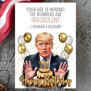 Druckbare Trump Recount Lustige Geburtstagskarte, Lustige Trump 50. Geburtstagskarte, Trump Karte für Papa, Karte für Mann, Lustige Grußkarten