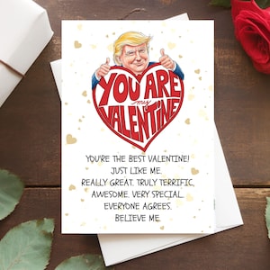 Tarjeta imprimible "Eres mi Valentín", tarjeta de San Valentín de Trump, tarjeta de San Valentín de Trump, Trump divertido, tarjeta de San Valentín para ella, tarjeta para él, tarjeta para esposo