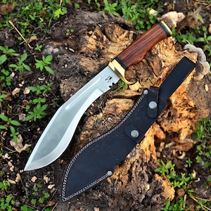 Heavy Duty Kukri knife Gurkha knife Handmade Forged steel well tempered Fully functional Kukri knife with Leather Case Full Tang Kukri Knife