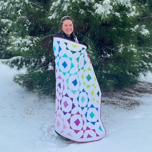 Rhapsody Rainbow Quilt Pattern (PDF): Confident Beginner, Fat Quarter Friendly, Scrappy Quilt