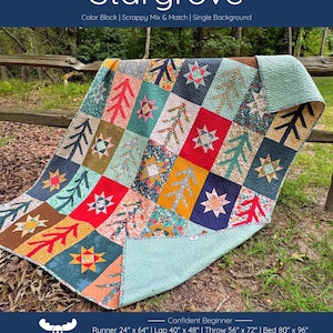 Stargrove Quilt Pattern (PDF) by Crafty Moose Quilts: Beginner Skill Level