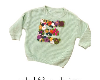 Hand Embroidered Initial Sweater for Babies and Toddlers