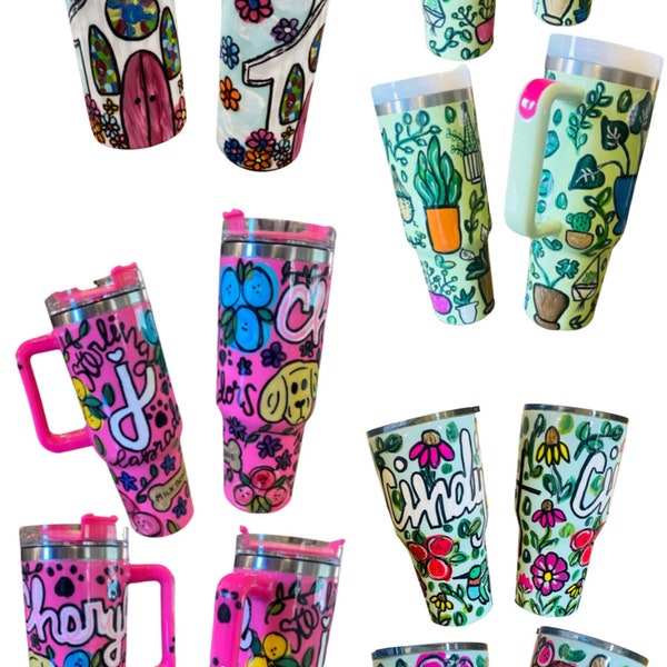 Hand Painted Tumbler | Coffee Mug | Wine Glass | Stainless Steel | Yeti | Stanley | Stanley Dupe | FFA | Sports | Teacher Gift | Nurse |