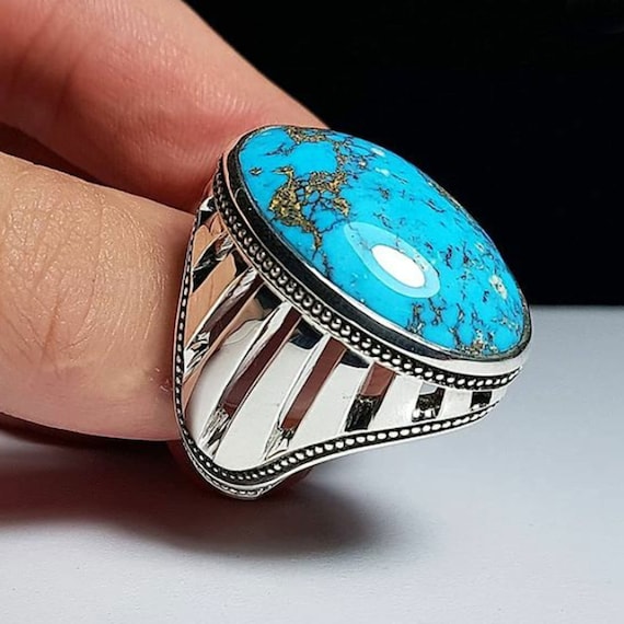 Navajo Unisex Turquoise Sterling Silver Statement Ring Sz 10.5 – Nizhoni  Traders LLC