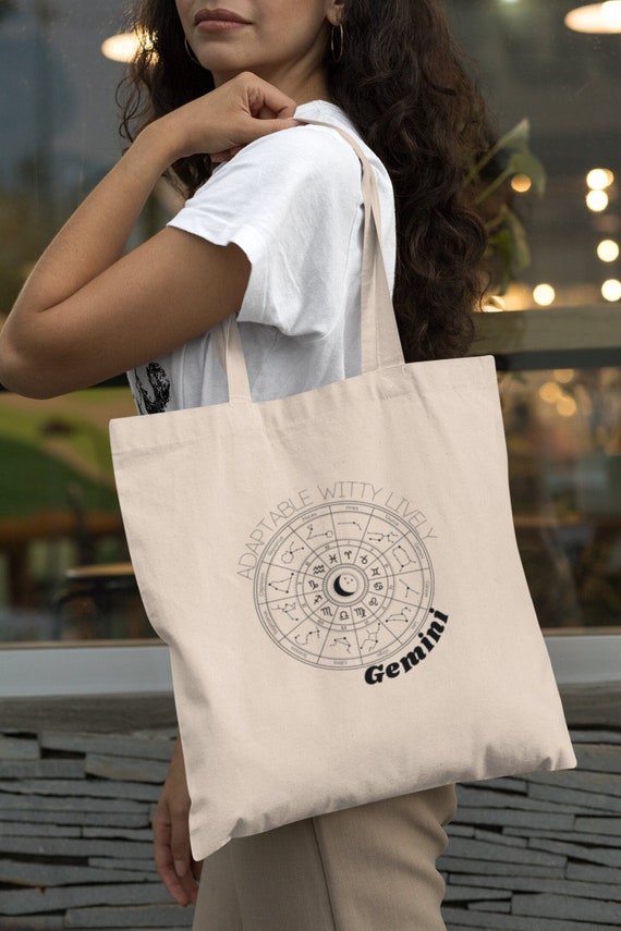 Gemini Astrology Cotton Tote Bag Valentine s Day