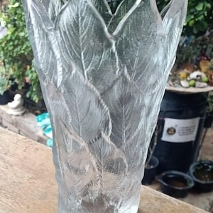Vintage Mikasa Rainforest Crystal Vase 25cm height