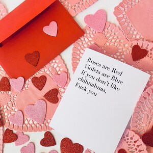 Tarjeta de felicitación en blanco, Las rosas son rojas, Las violetas son azules, Tarjeta de Chihuahua, Chihuahua, Tarjeta de perro, Amante de los perros, Amor