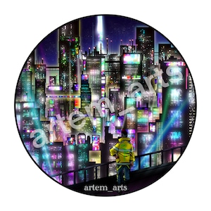 Cyberpunk, CP2077, Edgerunners, NightCity, Wallprint, Digital Art, Poster
