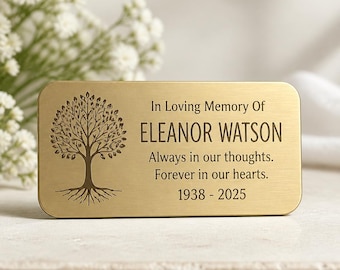 Personalized Memorial Plaque for Bench or Grave with Engraved Metal Finish