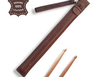 Étui à baguettes en cuir personnalisé – Le cadeau idéal pour les batteurs