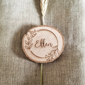 toponimi in legno matrimonio | segnaposti | ricevimento e così via. fette di tronco d'albero incise al laser