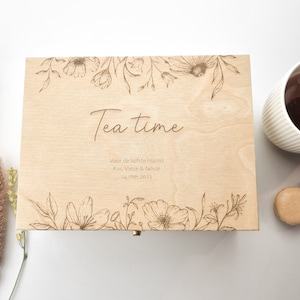 Teebox - graviert und personalisiert, Teebox aus Holz, persönliches Geschenk