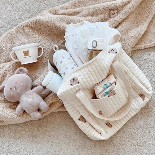 Quilted Baby Changing Bag Vegan Changing Bag Cotton Etsy UK