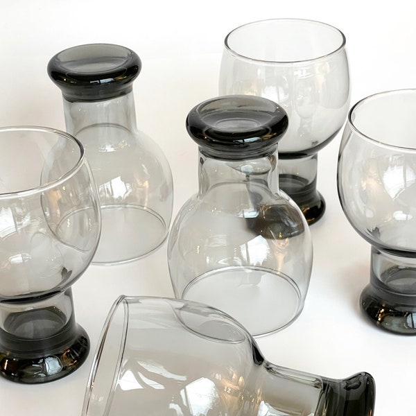 Vintage MCM Gray Bubble Glassware | Vintage Glassware
