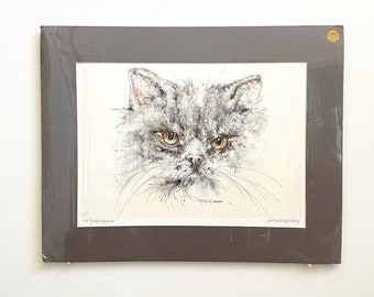Vintage Kitty Kitty Kitty by Kathy Newell / Cat Wall Art / Cat