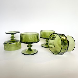 Vintage Green Colony Nouveau Goblets