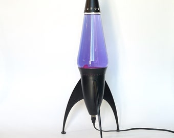 Vintage Starship Star Lite Lava Lamp - Black Pink and Purple