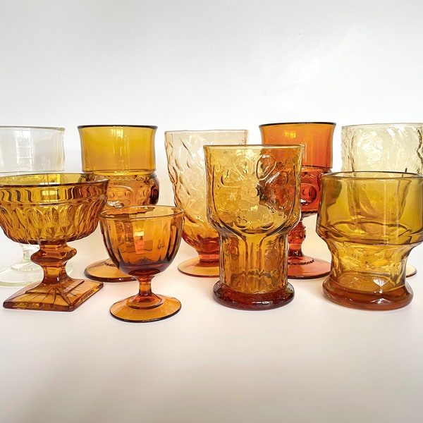 Build-your-own Vintage Glassware Set - Amber Glassware | Custom Cocktail & Drinkware Sets