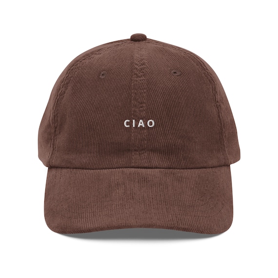 Ciao Vintage corduroy cap, Ciao, see you later, embroidered, minimalist, simple, aesthetic, gift for him, gift for her, unisex, Dad hat