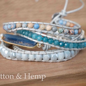Natural Topaz Gemstone Bracelet-Healing Blue Topaz Bracelet-Meditation Spiritual Balance Inspiration Energy Bracelet Mental Health Gift
