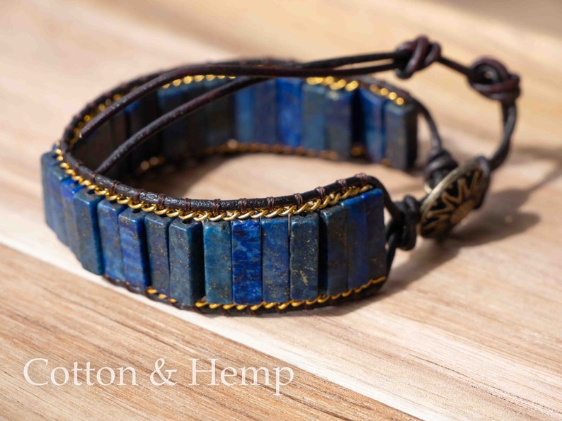 Men's Lapis Lazuli Bracelet Set - 3 Stackable Bracelets With Lava Stone & Cross Charm