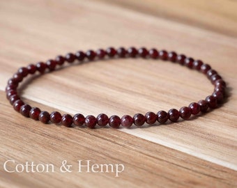 Garnet Bracelet-4mm Garnet Stone Bracelet-Garnet Crystal Bracelet-Healing Crystals and Stones Gemstone Beaded Bracelet Gift for Men Women