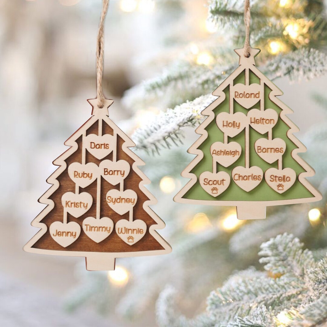 Personalized Family Ornament Family Tree Ornament Family Etsy