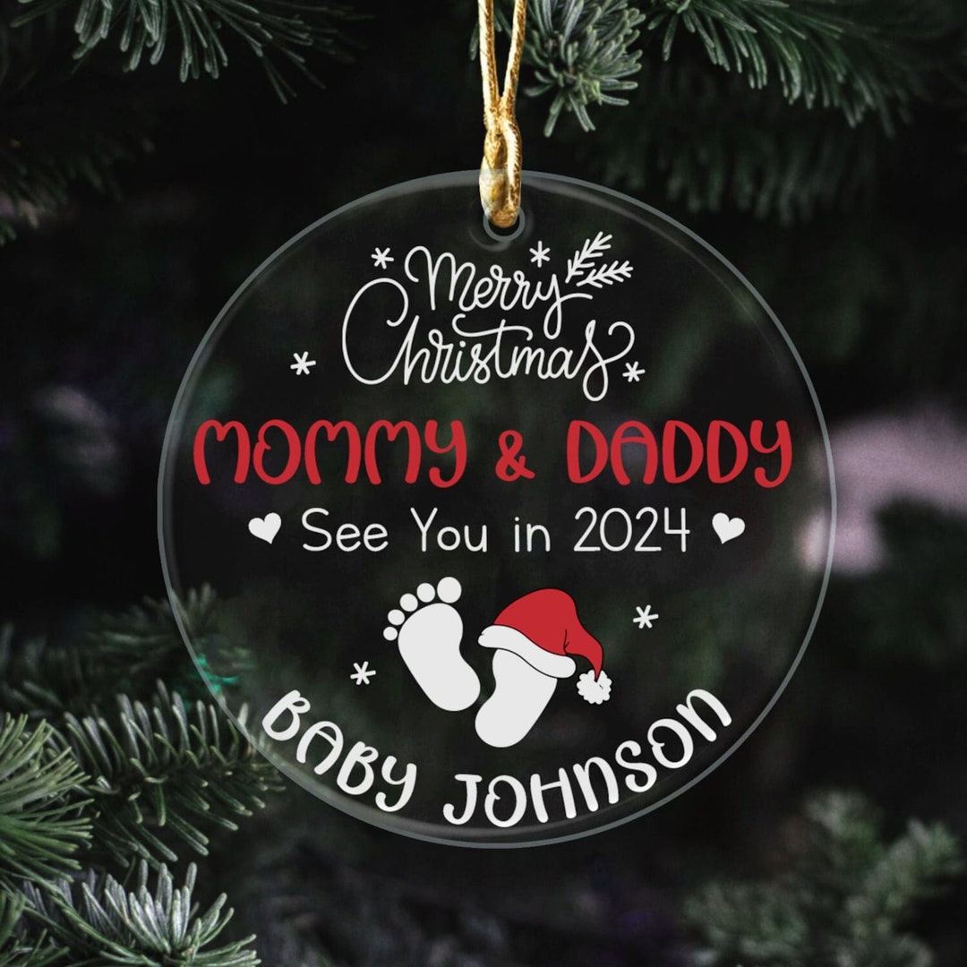 Merry Christmas Mommy and Daddy See You in 2024 Christmas Tree Ornament