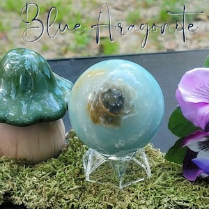 Gorgeous Blue Aragonite Sphere, Astonishing Blue Aragonite, Beautiful Caribbean Sphere