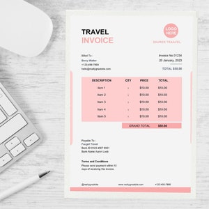 Invoice Template| Printable Invoice Template| Invoice Template for word| Invoice Template for Google Docs Instant Download