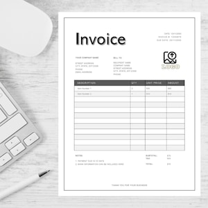 Simple Professional Invoice Template| Printable Invoice Template|Template for word| Invoice Template for Google Docs Instant Download