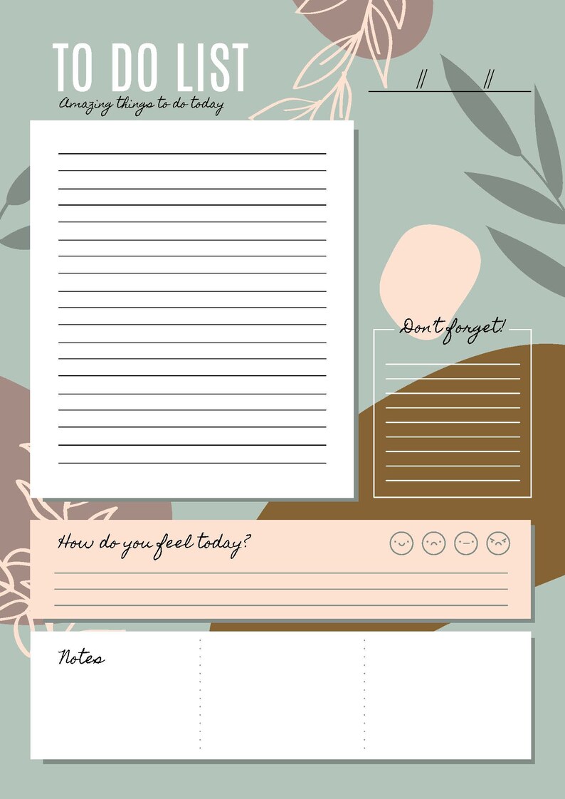 BOHO Minimal to Do List Printable Simple Tasks List Layout PDF - Etsy