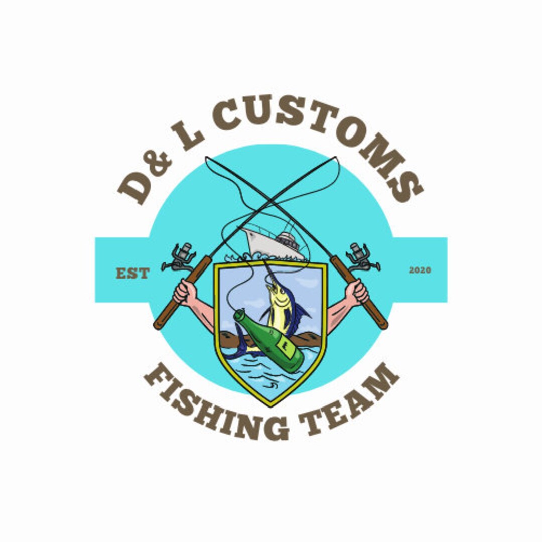 Fishing Logo Design Custom Fishing Logo Design Free 3D Mockup Etsy