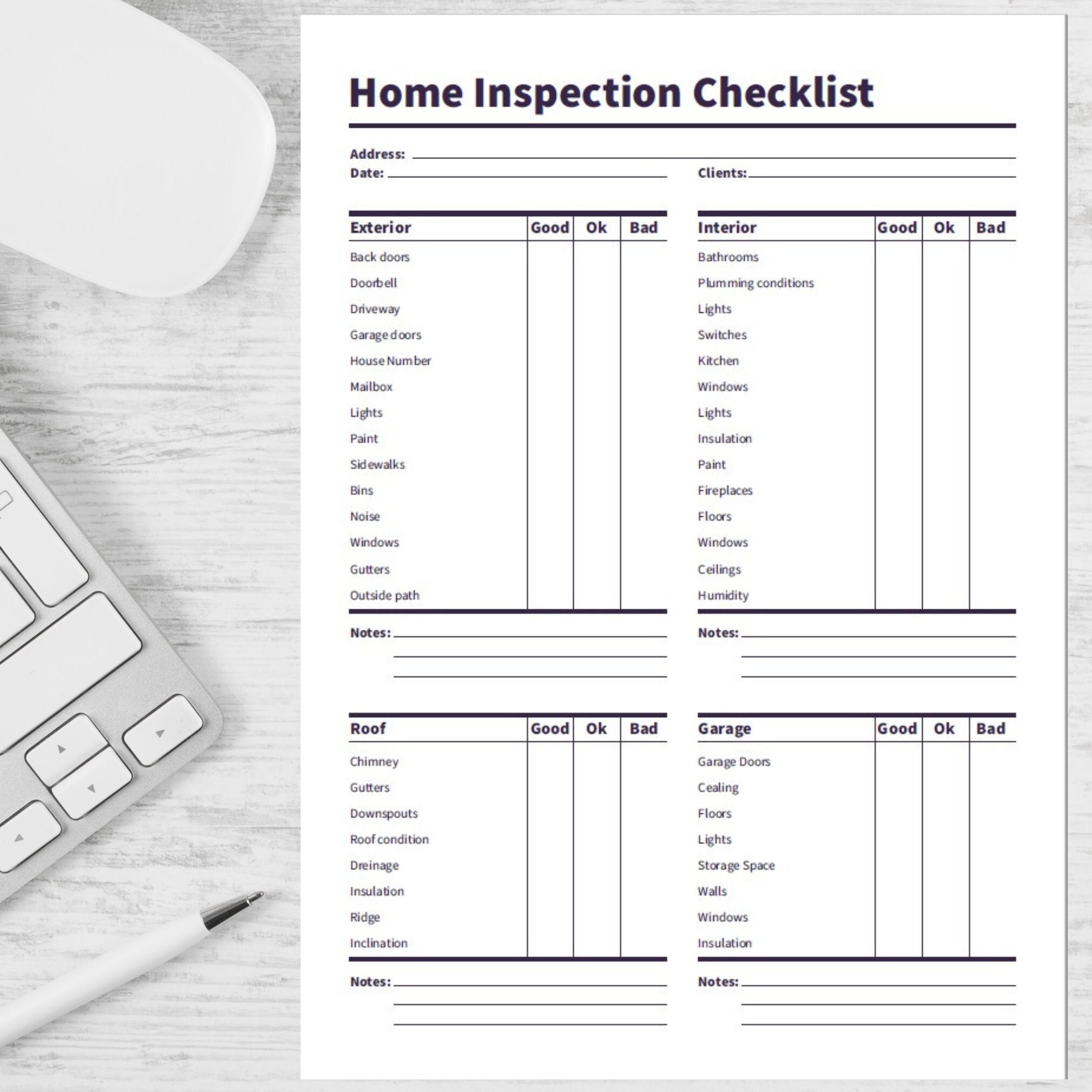 Real Estate Home Inspection Checklist Inspection Prep Home Inspection Real Estate Home Inspection Checklist Inspection Prep Home Inspection