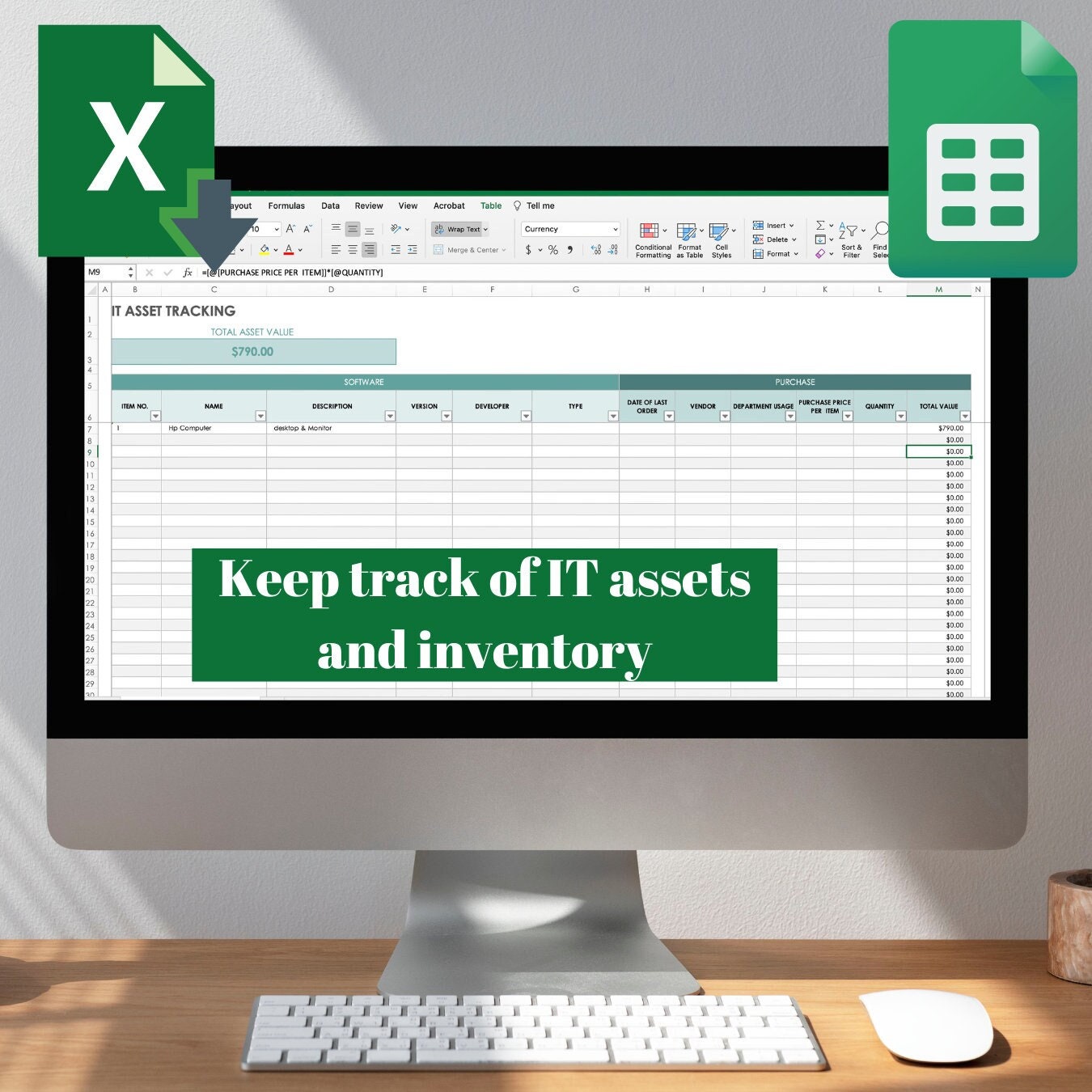 Office Inventory Tracking Excel Smart IT Asset Management| Digital Tracker for All Your Devices ...