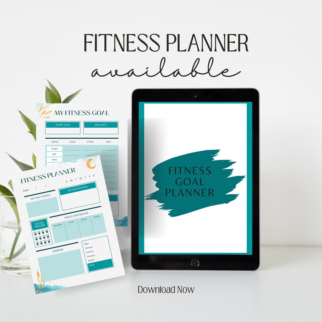 Fitness Goal Planner Digital Planner Fitness Planner Printable Fitness