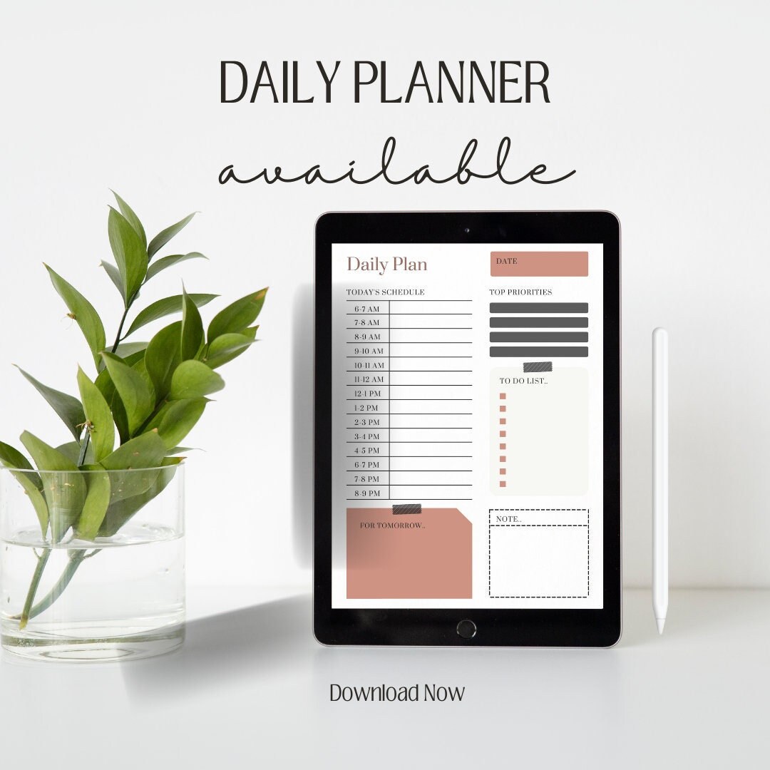 Work From Home Planner Printable Personal Daily Planner Productivity