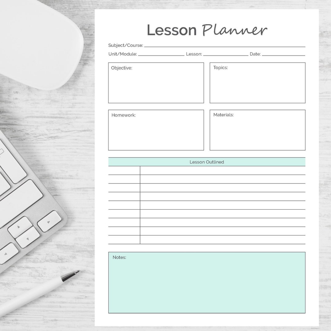 Lesson Planner Printable| Lesson Planner| Teaching Planner| Lesson Plan ...