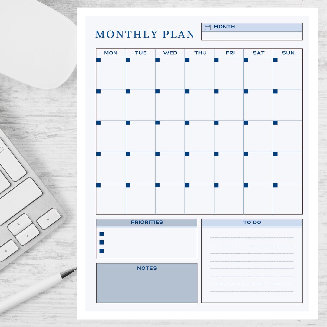 Monthly Planner Goodnotes Template Undated Monthly Planner Monthly