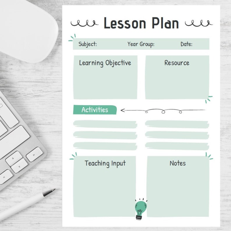 Preschool Lesson Plan Printable| Lesson Planner| Teaching Planner ...