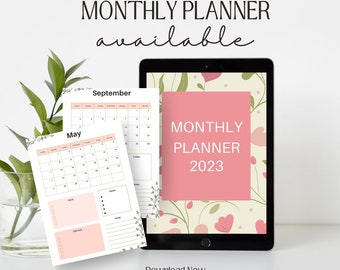 Digital Monthly 2023 Planner | Monthly Planner |Goodnotes Template| Monthly Digital Planner| Monthly Planner Pages| iPad Planner