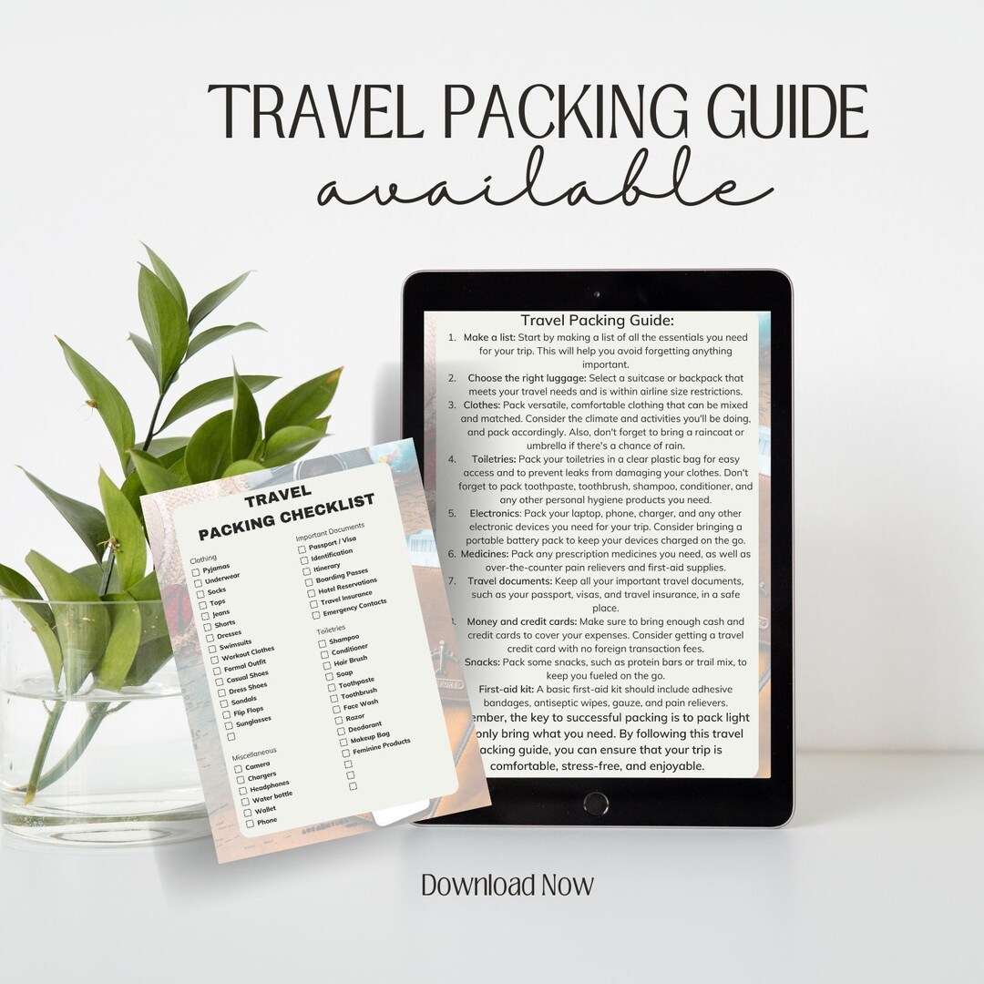 Travel Packing Guide & Checklist Packing List Packing Checklists