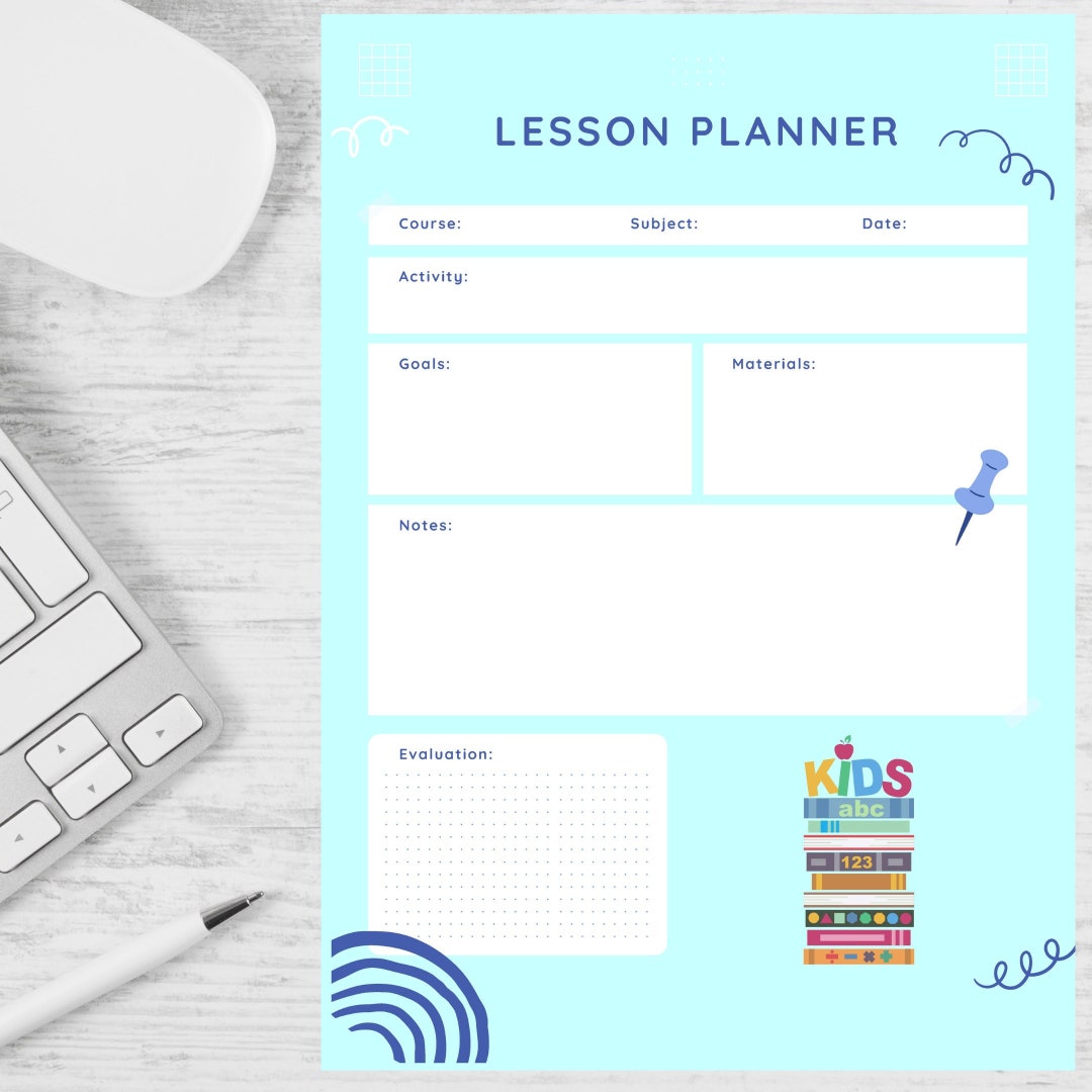 Lesson Planner Printable Lesson Planner Teaching Planner Lesson Plan ...