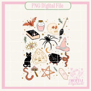 Halloween png,Halloween Doodles,Witchy Things png,Vintage png,Spooky Squad Png,Halloween Png,Skeleton Design,Spooky Season Png