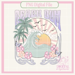 Beach Bum Summer Png,Retro Summer PNG for Sublimation,Coconut Girl png,Trendy summer Design,VSCO png,Cute Aesthetic,Aesthetic png