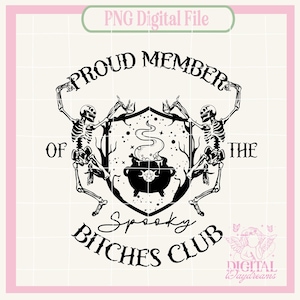 Halloween Png,Spooky Bitches Club,Witchy Halloween png,Skeleton png,Vintage PNG,Halloween PNG,Fall Png